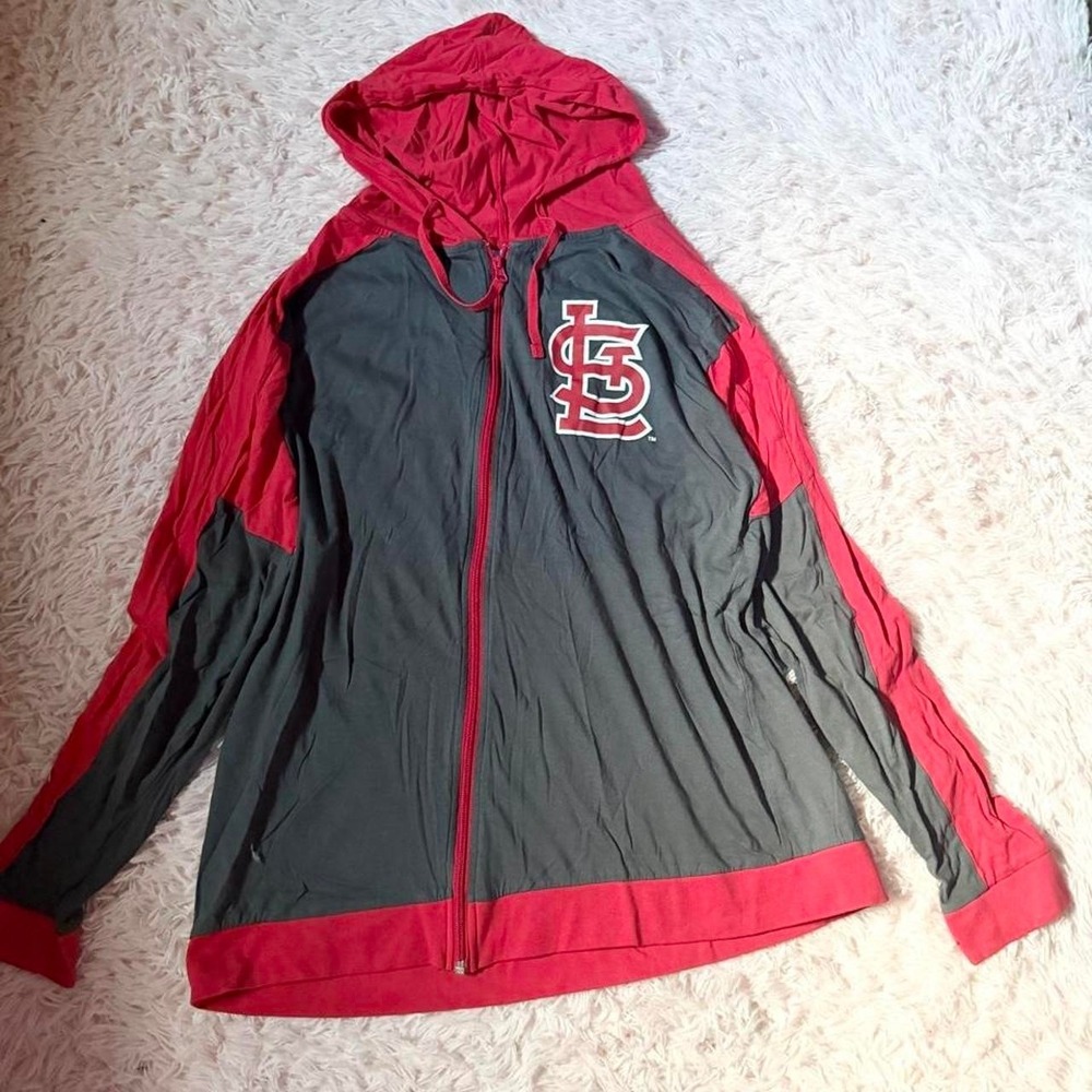 STL Cardinals Baseball Colorblock Sports Bush Stadium Zip Up Jacket Mens L Cards